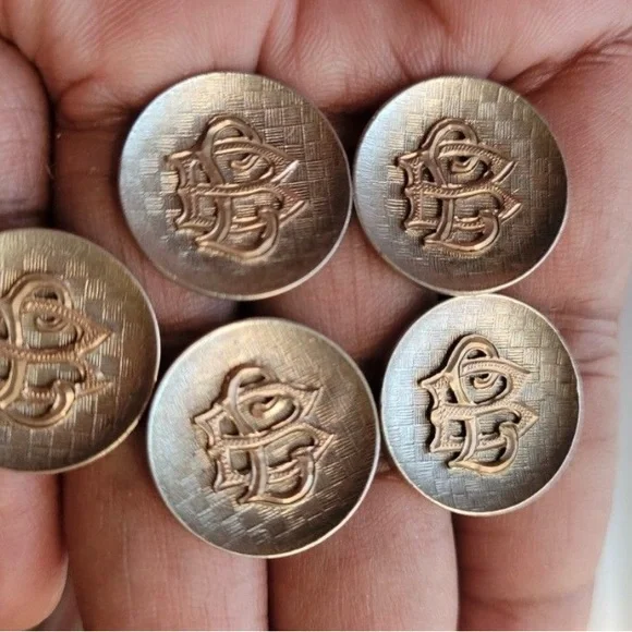 Estate! Sterling Silver & 10kt Gold Buttons - Picture 12 of 12